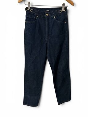 Express gold horse bit accent mom jeans 0